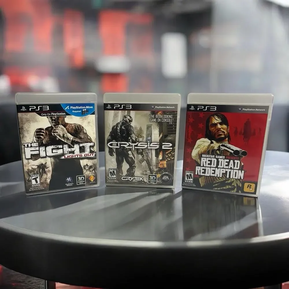Playstation 3 PS3 Video Games 3 Bundle Lot Fight Crysis 2 Red Dead Redemption